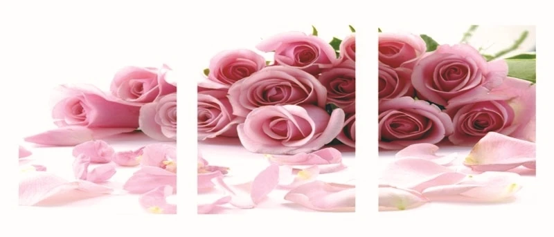 

Canvas prints gift home decoration modern oil painting , wall art flower picture of rose printed 3 pieces for a set