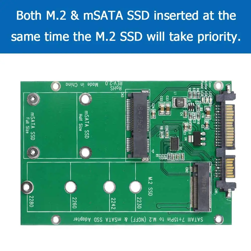 Карта преобразователь NGFF mSATA SSD 2 в 1 с 3 5 дюймовым адаптером USB SATA поддержкой кабеля