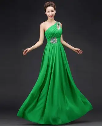 DongCMY Robe De Soire CG1020 длинное торжественное вечернее платье вечерние шифоновые на одно плечо со шнуровкой Большие размеры vestido de festa - Цвет: picture green