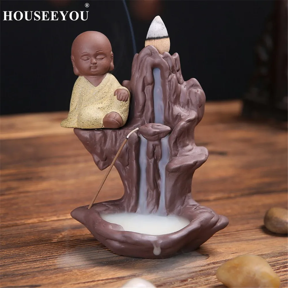 Houseyou горная горелка для благовоний маленький Монах Будда задний поток