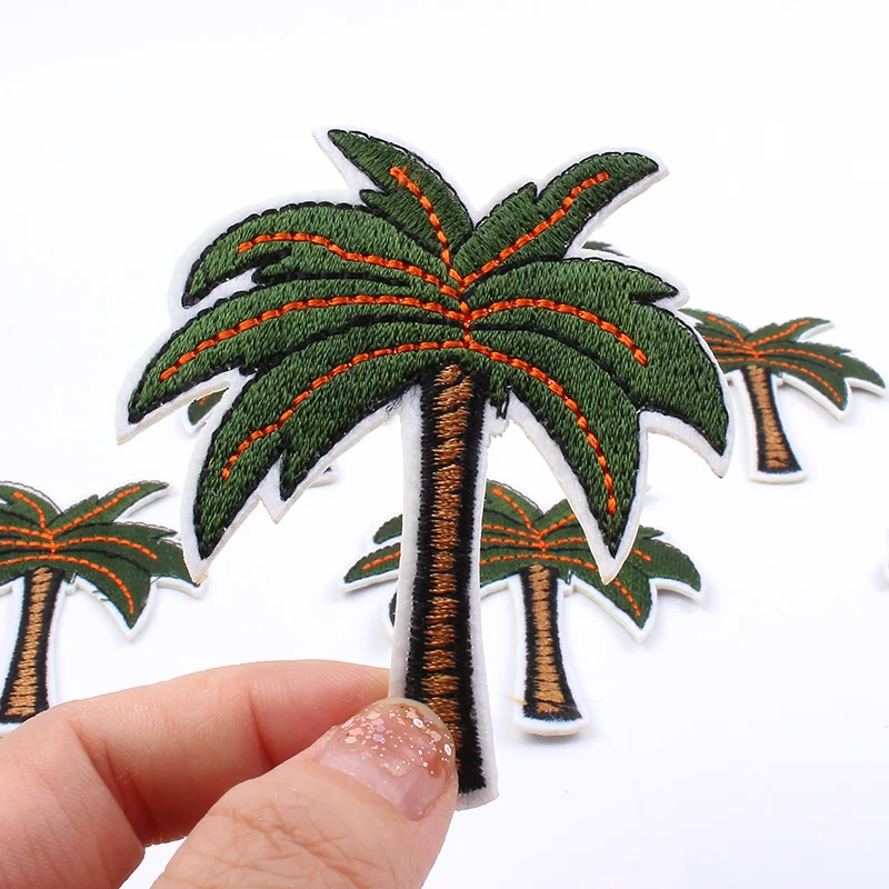 10 шт./лот наклейка на кокосовое дерево с вышивкой Пальму ручная работа пэчворк