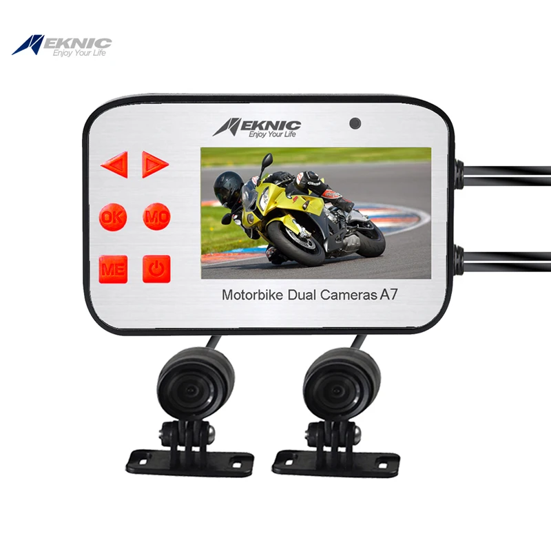 Мотоциклетная камера Meknic A7 с двумя объективами 1080 P система видеонаблюдения для