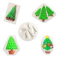 christmas tree fondant cake silicone mold chocolate candy molds cookies pastry biscuits mould baking cake decoration tools aouke