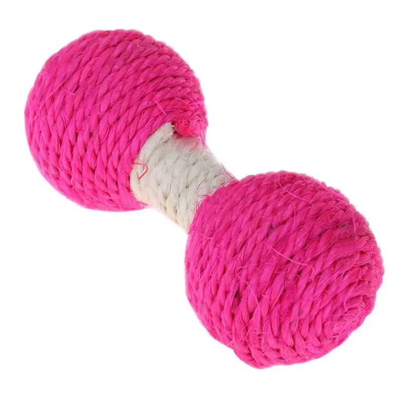 Rose Red Игрушка для кошек, сизаль, мяч, Дразнилка для котенка, игра, жевательная игрушка для скретч, игрушка для питомца, сизаль, конопля, гантели, интерактивные обучающие игрушки - Цвет: Rose Red