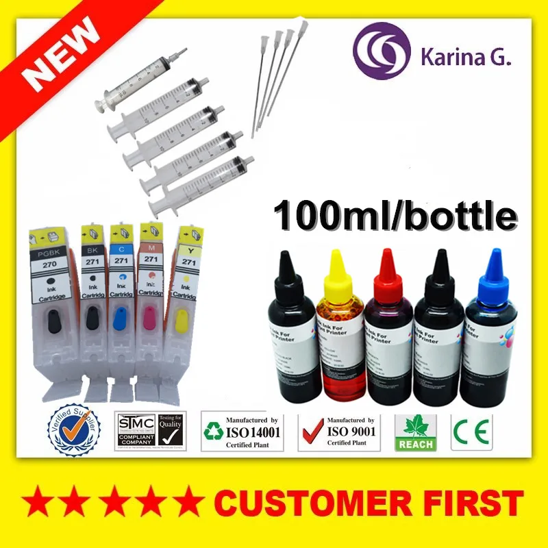Многоразовые чернильные картриджи для Canon PGI270 CLI271 с чипом ARC canon MG7720 и т. Д. |