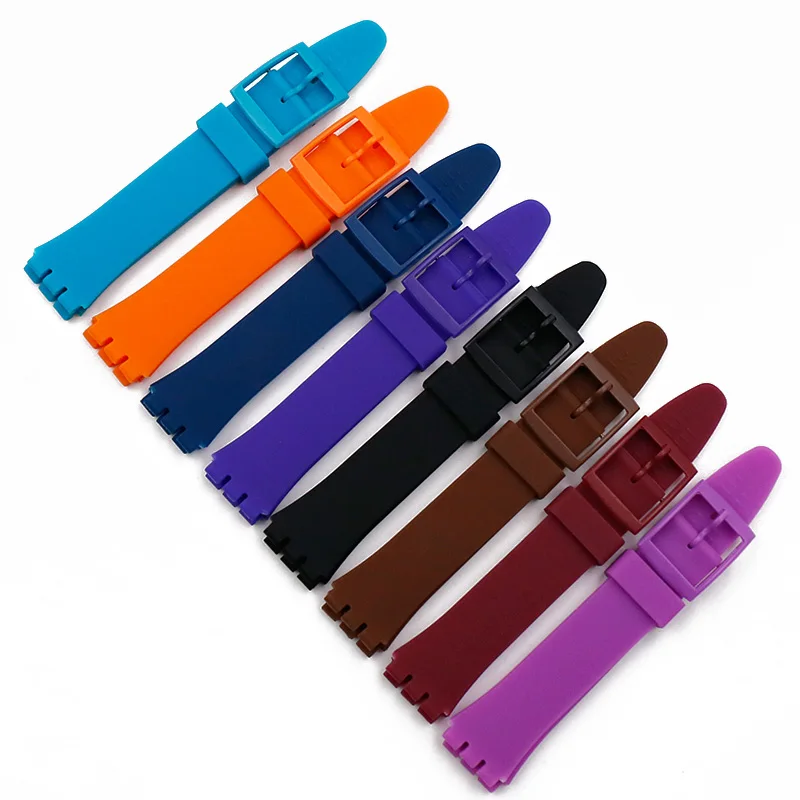 

Watch accessories pin buckle silicone strap for men women for Swatch SUOB704 720 SUOZ147SUOW100 GW164 GB274 SUTB402 watch band