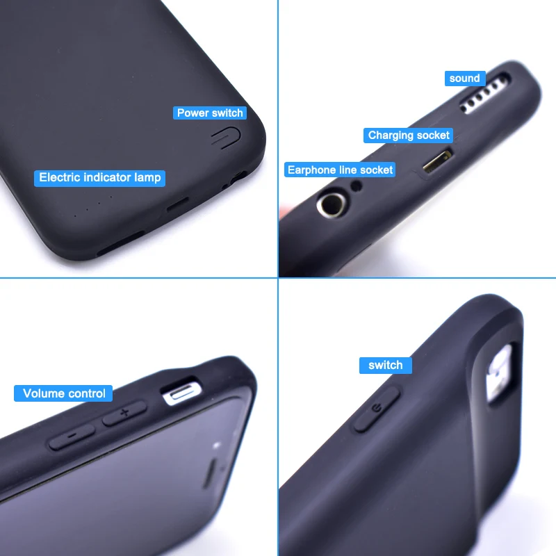 Чехлы для зарядного устройства для iPhone 6 6s 7 8 Plus 3000/4200 мАч чехол для банка питания ультра тонкий внешний пакет резервного копирования зарядное устройство чехол