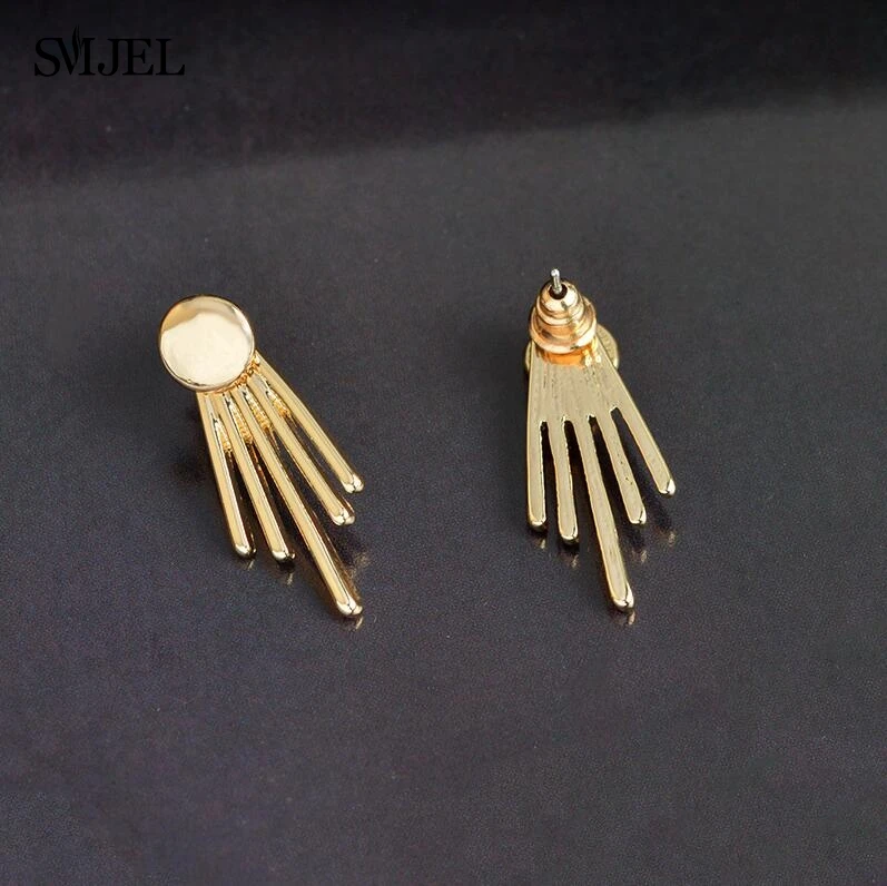 Женские серьги гвоздики SMJEL простые геометрические с кисточками круглые подарок