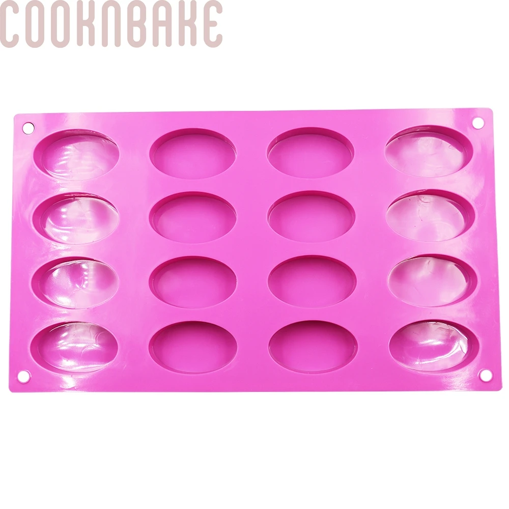 COOKNBAKE DIY силиконовые 16 полости овальной формы для мыла ручной работы шоколад, пудинг желе, кубик льда SICM-020-4
