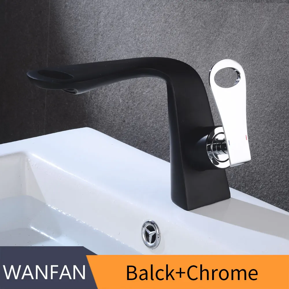 Balck and Chrome Смеситель для раковины для ванной комнаты Torneira Para Banheiro, черный кран для раковины, кран на бортике Grifo Lavabo, смеситель для горячей и холодной воды, кран 855771 - Цвет: Balck and Chrome