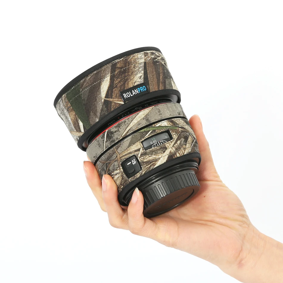 Линзы rolanpro камуфляжное пальто дождевик для Canon EF 50 мм f1.2L USM защитный рукав чехол