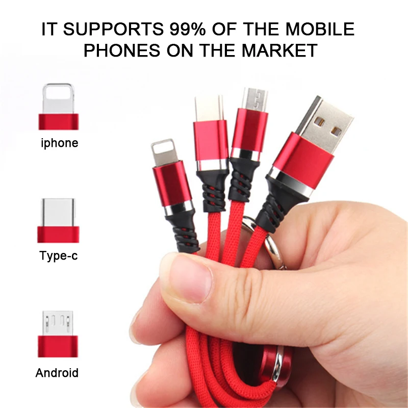 3 в 1 USB кабель для iPhone xs max быстрой зарядки Android Micro Type C мобильный телефон зарядный