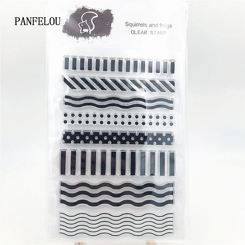 PANFELOU границы полоса прозрачный силиконовый штамп/печать для DIY
