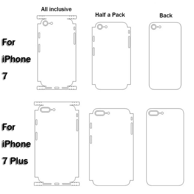 2 шт для Apple iPhone 7/7plus 7 Plus ультра тонкая полная защита задней панели прозрачная