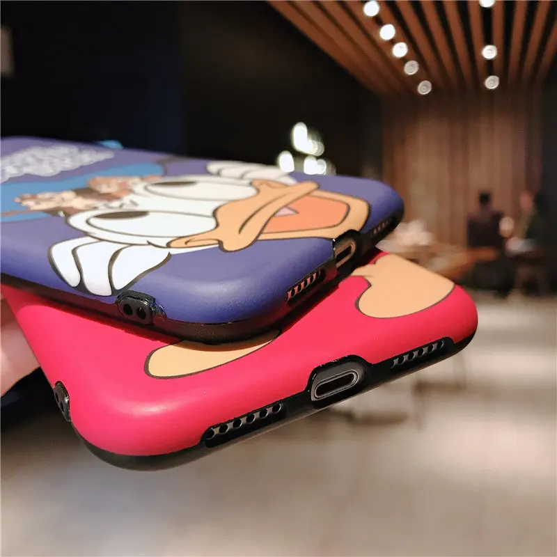 Для пары Дональд Дак Чип и Дейл чехол для iPhone X XS Coque XR Max 6 S плюс 7 8 IMD матовый мягкий