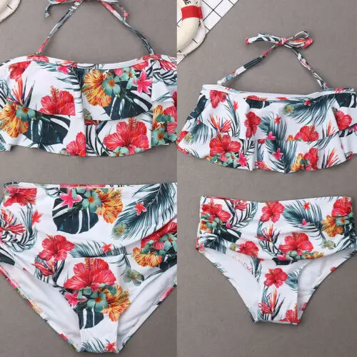 Летние Семейные купальники комплект из двух предметов одинаковые женские и