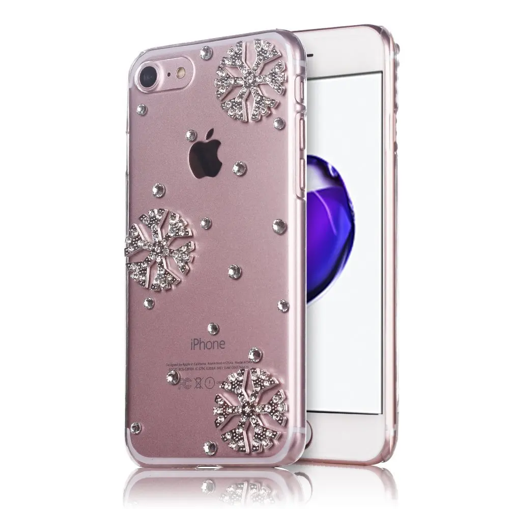 Рождественский чехол со снежинками для IPhone X XS Max XR 5 5S SE 5c кристально прозрачные