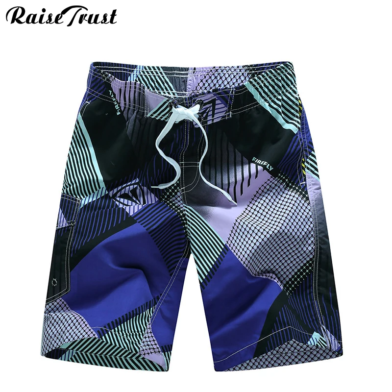 

Raise Trust Summer Men's Short Pants Casual Beach Loose Knee Length Board Shorts Fast Dry Plus Size Swimwear Shorts 1520#