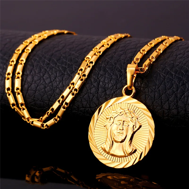 Круглая фигурка Иисуса Kpop золотого/серебряного цвета для женщин христианские