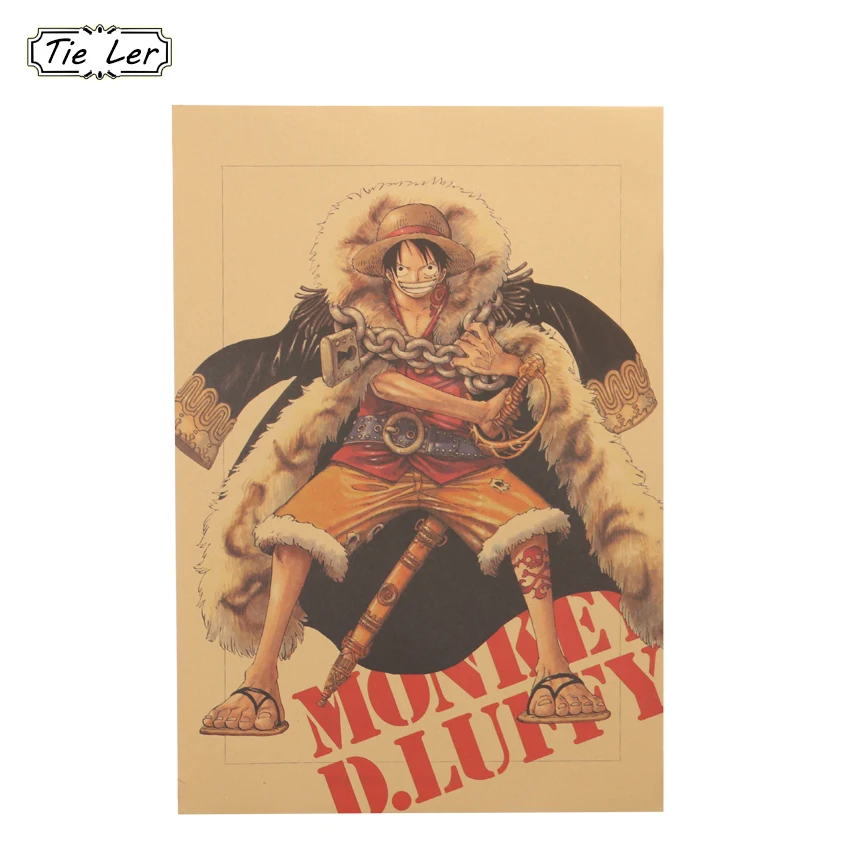 Классический Аниме One Piece крафт бумага Luffy Ретро плакат для кафе домашний декор