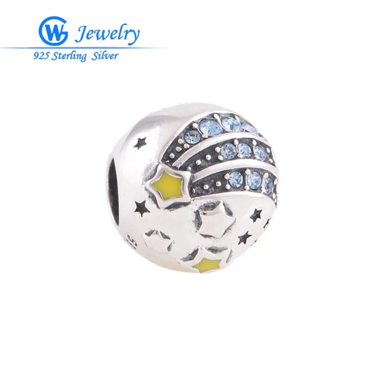 

Reach for the stars charm pendants with crystal for jewelry making fits bracelets silver 925 GW Fashion jewelry X226H10