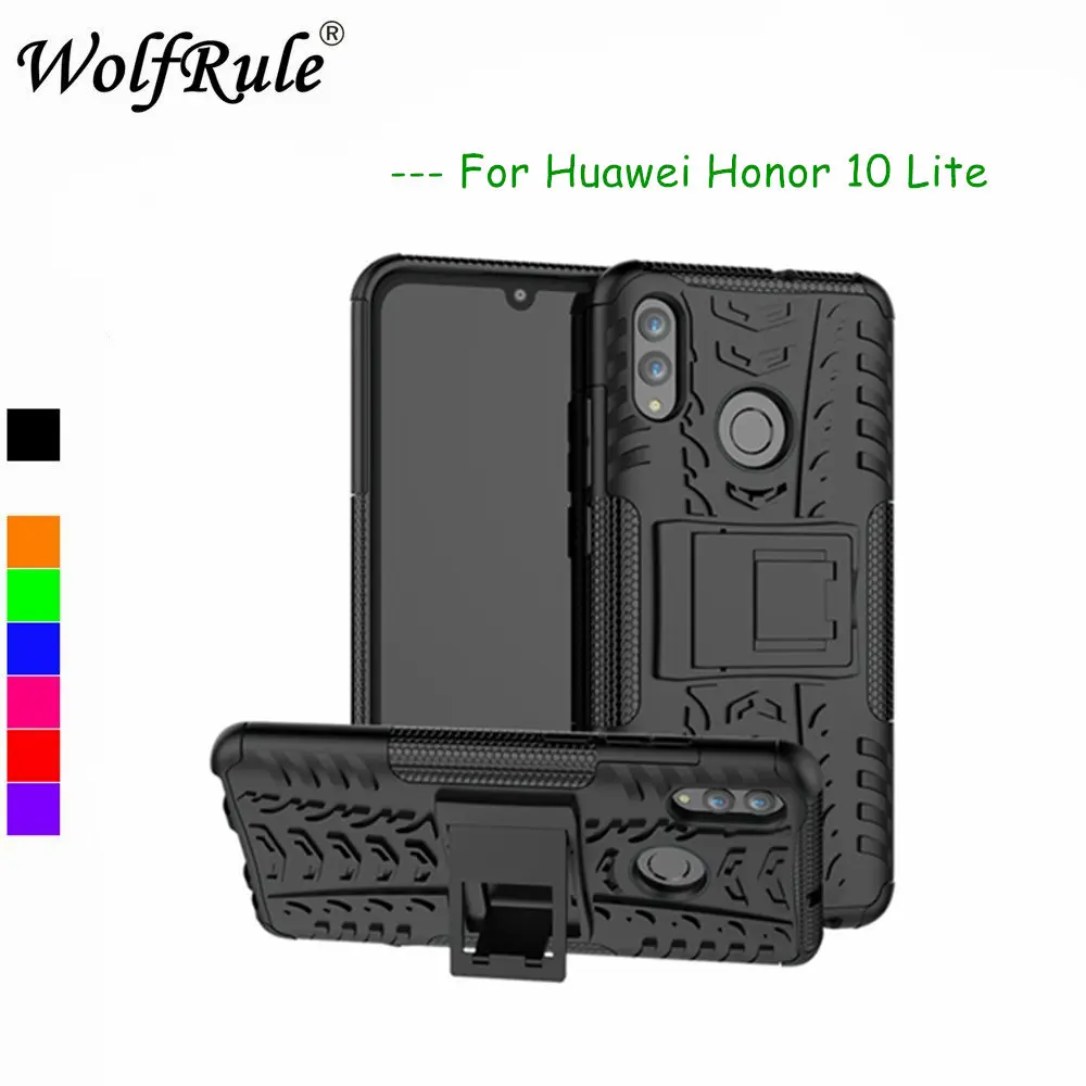 

Чехол для телефона Huawei Honor 10 Lite, двухслойный защитный силиконовый чехол для Huawei Honor 10 Lite, держатель, подставка, чехол для Honor 10 Lite