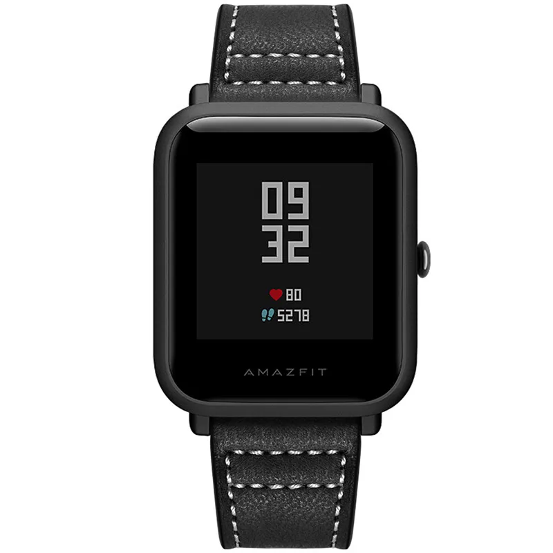 Ремешок кожаный для Xiaomi Huami AMAZFIT BiT bip 1s сменный Браслет смарт часов gtr 42 мм/galaxy Watch