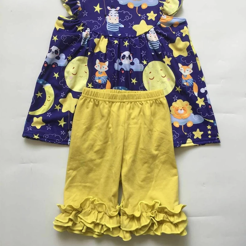 Новинка лета 2019 детская одежда для маленьких девочек штаны с круглым вырезом и
