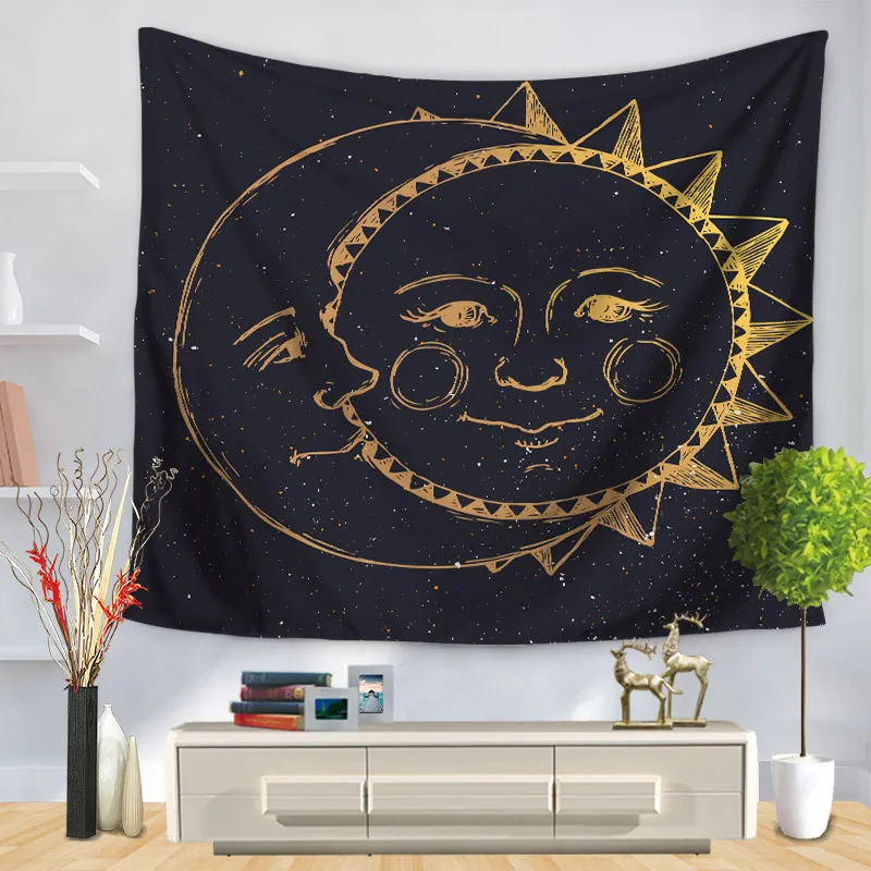 Индийский настенный гобелен в стиле хиппи подвесной мандала 200x150 130X150cm солнце