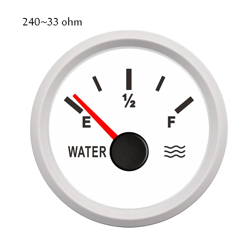red light 240-33ohm 52 мм указатель уровня воды для автомобиля Грузовик Лодка 12-24 в морской измеритель уровня воды 7 цветов дисплей подсветка - Цвет: red light 240-33ohm