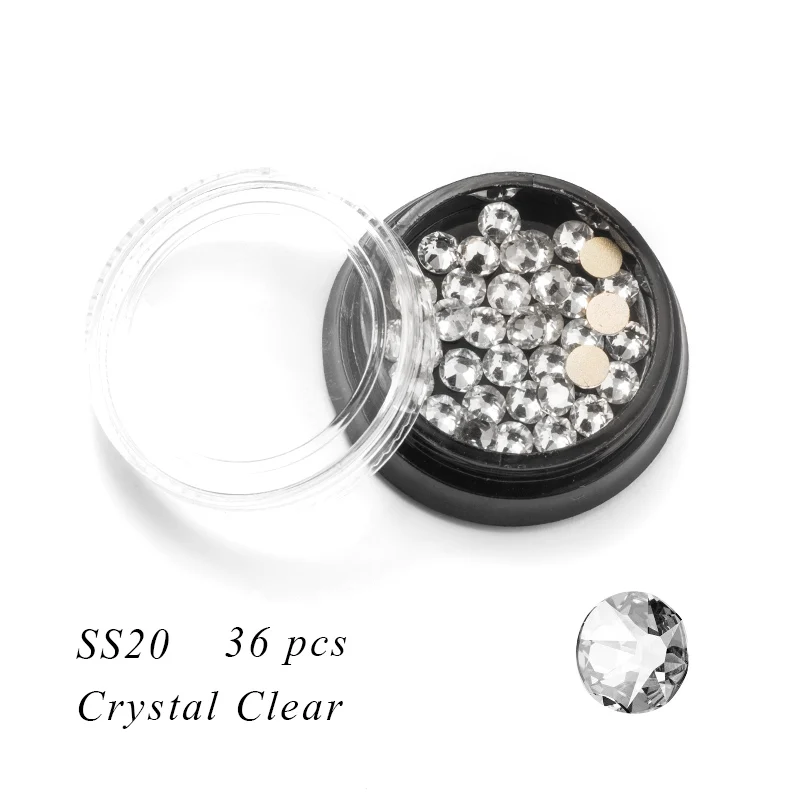 SS20 Crystal Clear 1 коробка, Стразы для ногтей, 2088, новые режущие лица, Кристальные цветные стеклянные стразы с плоской задней поверхностью для дизайна ногтей, 3D украшения - Цвет: SS20 Crystal Clear