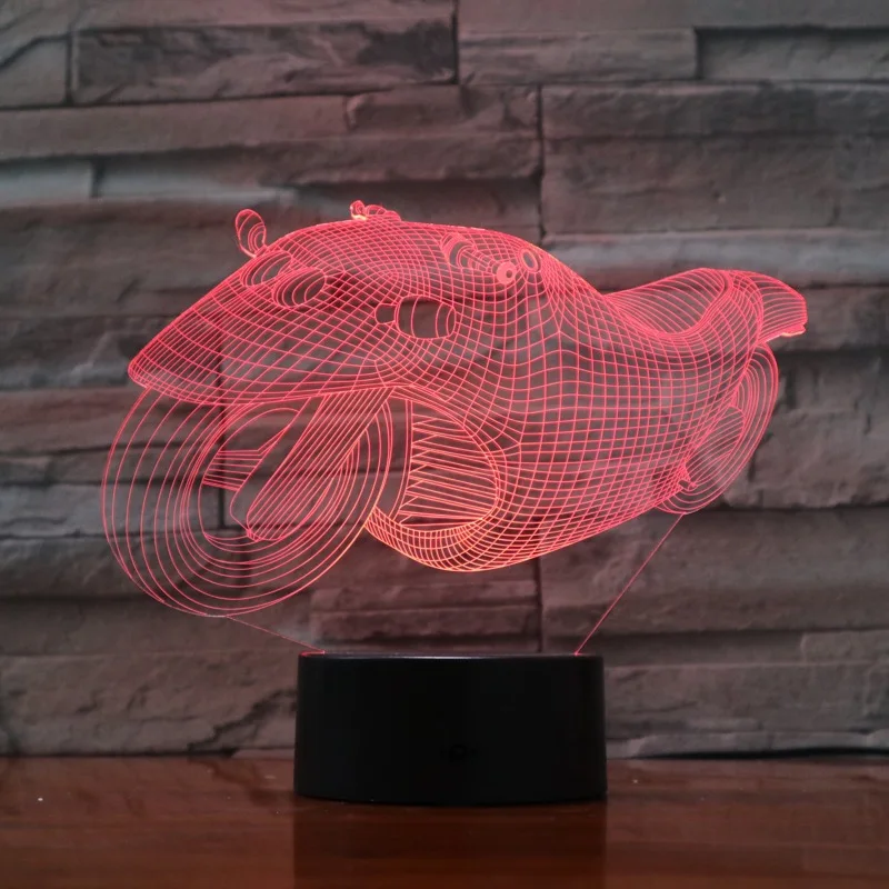 3D ночсветильник для мотоцикла настольная лампа светодиодный Светодиодная