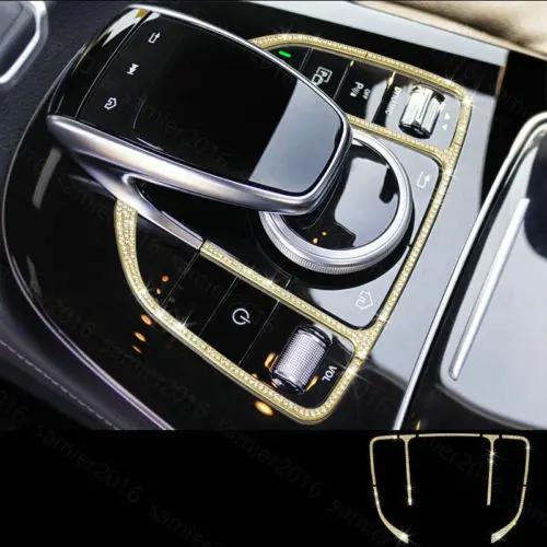 

7x Gold Diamond Gear Shift Frame Cover Trim Fit For Benz GLC Class X205 16-2017