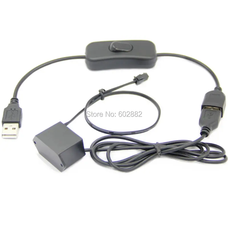 3 метра (3 2 мм) el провод + 5В USB Инвертор с usb переключателем смешанный заказ в