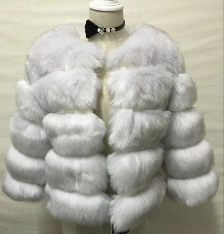 Fox color with tip Mink норковые пальто для женщин Зима Новая мода розовый искусственный мех пальто элегантная Толстая теплая верхняя одежда искусственная Меховая куртка Chaquetas Mujer - Цвет: Fox color with tip