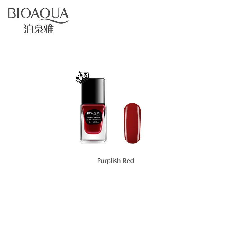 Гель-лак для ногтей BIOAQUA, долговечный, 12 мл, цветной лак для ногтей, УФ, замачиваемый гель для ногтей, долговечный Гель-лак для ногтей, красота - Цвет: Purplish Red