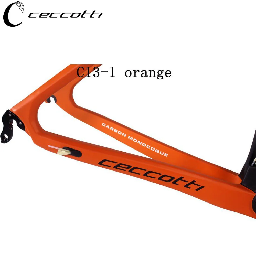 Карбоновая дорожная рама CECCOTTI brand оранжевая telaio bici da corsa carbonio XXS/XS/S/M/L карбоновая