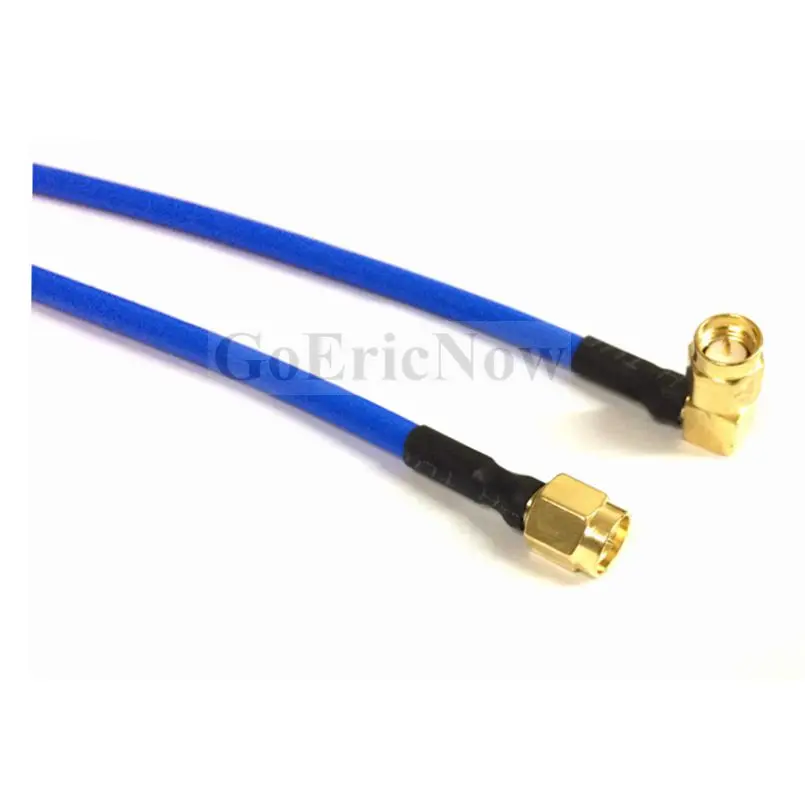 Коаксиальный кабель RG402 RF с разъемом SMA папа и штекером Полужесткий синий