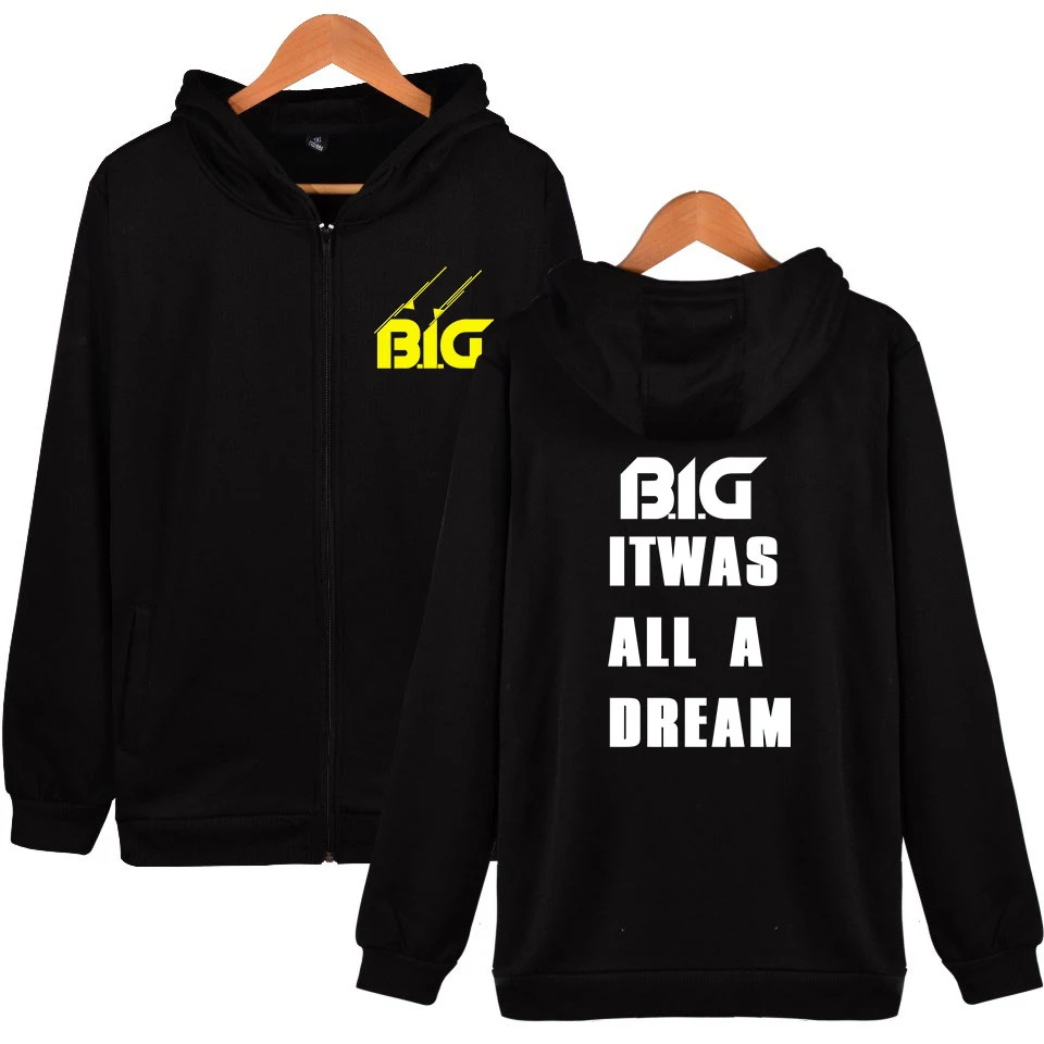Новинка толстовка на молнии BIGGIE Мужская размера плюс 4XL зимняя одежда в стиле хип