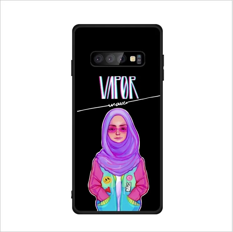 Muslim Islamic Gril Eyes Arabic Hijab Girl Black silicone Case For Samsung Galaxy S8 S9 NOTE 8 9 A7 2018 S10 Plus Lite | Мобильные