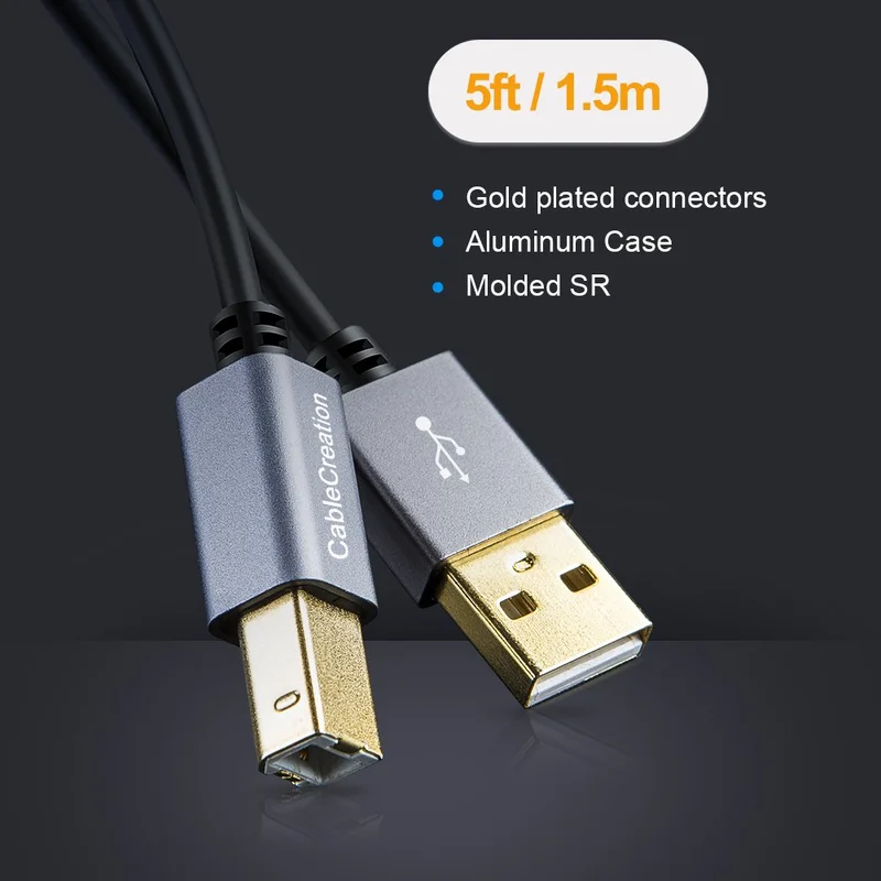 Кабель для принтера USB 2 0 A папа-B папа шнур сканера совместимый с HP Cannon Brother Epson Xerox
