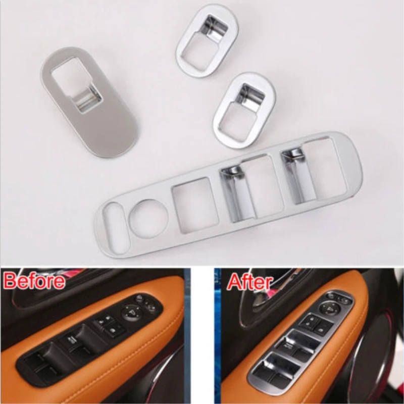 

4 шт. Авто ABS пластиковая, для окон и дверей подлокотник кнопка включения крышка отделка Подходит для 2014 2015 2016 Honda HR-V Vezel автомобильный Стайлин...