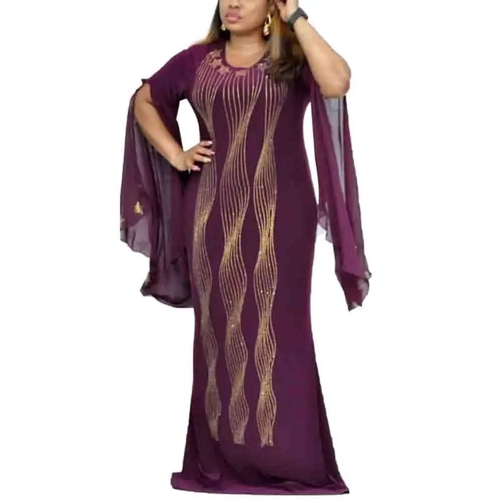 Kureas африканские платья для женщин Дашики алмаз Slim Fit платье русалки элегантное шифоновое вечернее длинное платье - Цвет: African Dress