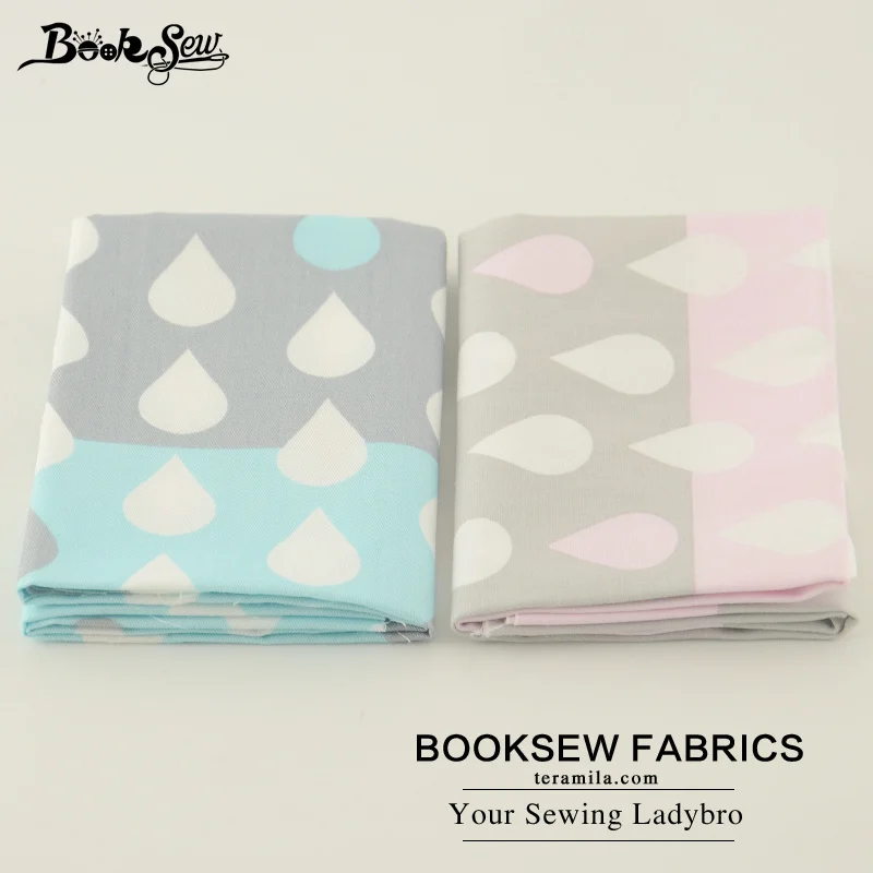 Booksew New 2PCS/Lot 50X100CM Raindrop Design Cotton Twill Fabric Quilting Tecido For Cushion/Patchwork/Bedding/Baby/Dolls|fabric quilt|cotton twill