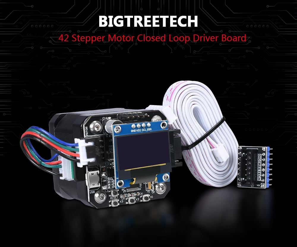 BIGTREETECH S42A 42 Шаговый двигатель Закрытая петля драйвер плата управления OLED 3D-принтер части Reprap tmc2130 SKR v1.3 плата