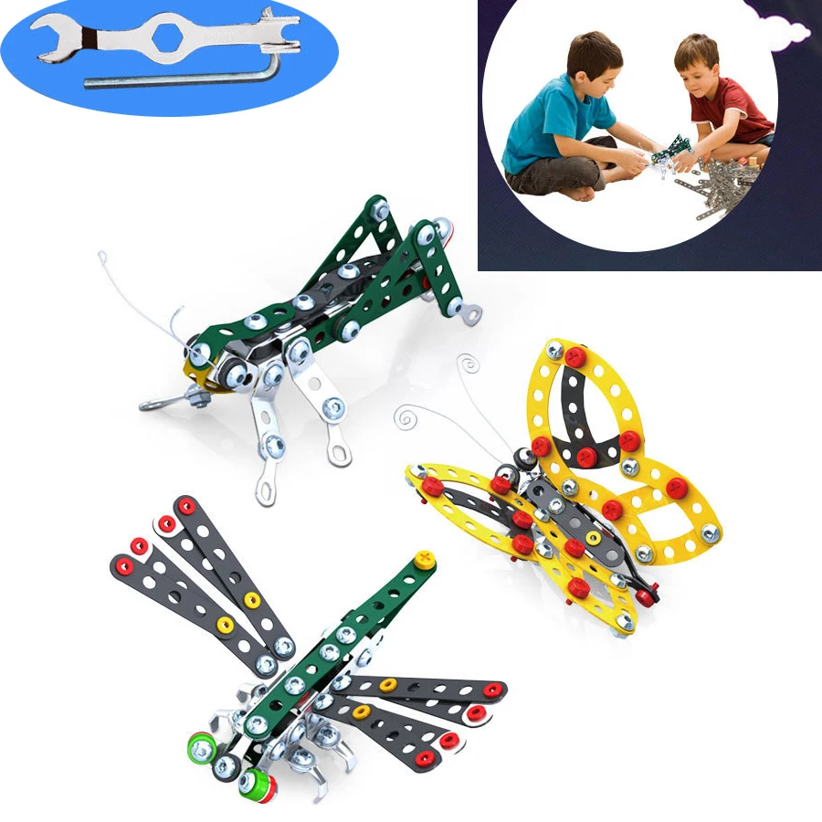 Металлический Кузнечик со стрекозой в сборе сделай сам наборы моделей пазлов