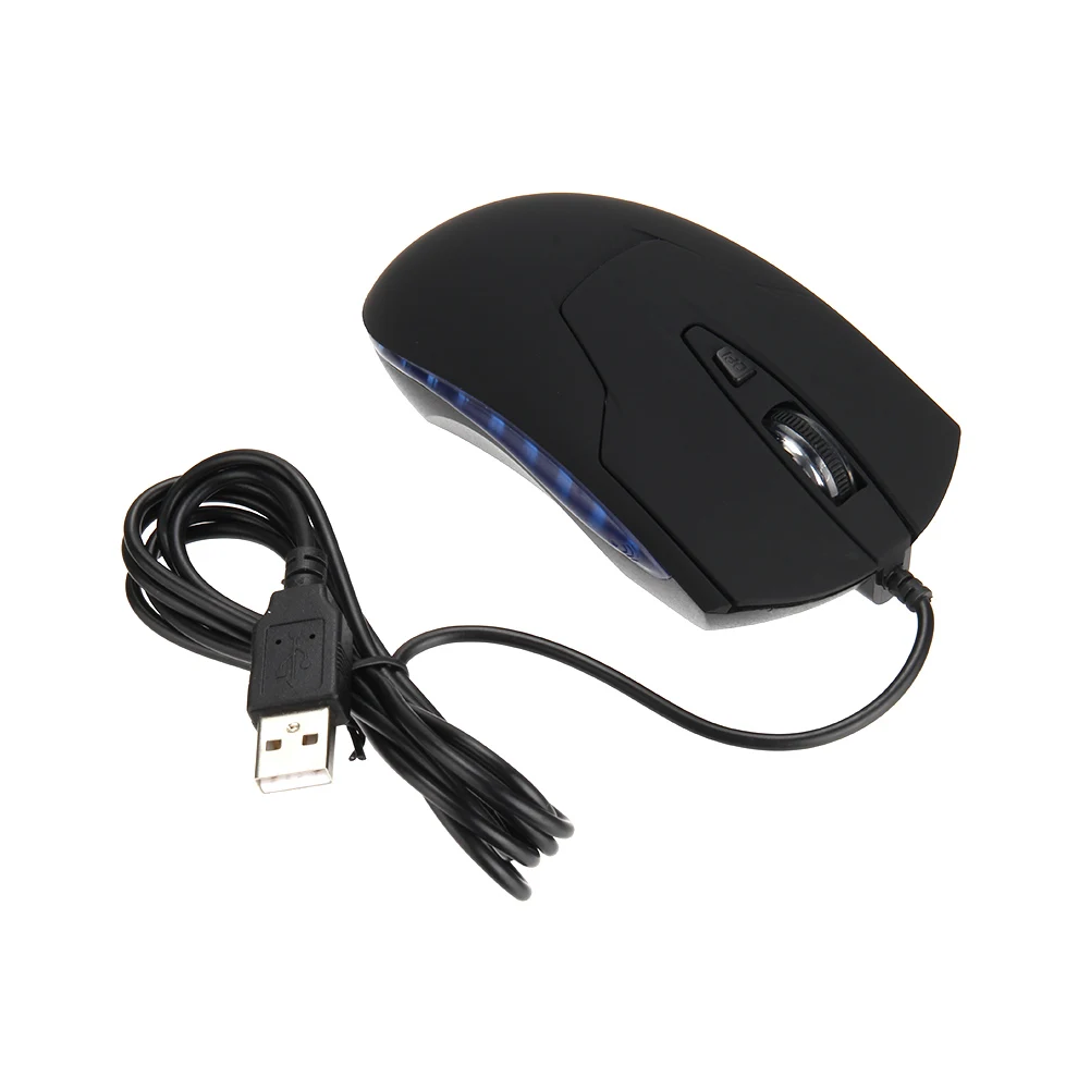 Светодиодная Проводная игровая мышь USB 6 кнопок Регулируемая 2400 точек/дюйм