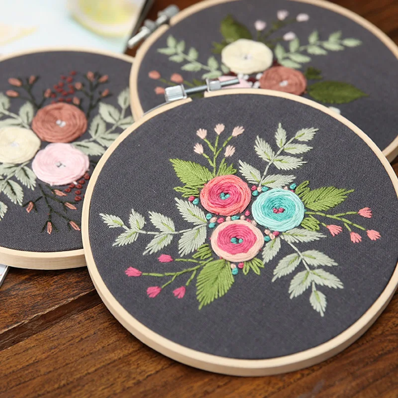 Eurpue Handmade Embroidery Kits with 15cm Frame for Beginner Bordado Needlework Cross Stitch Sets Craft Swing Art Gift | Дом и сад
