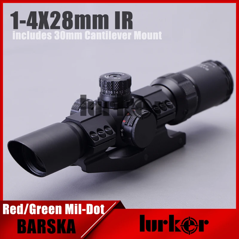 Hlurker 1 4x28мм ИК оптический прицел с подсветкой красный/зеленый мил точка