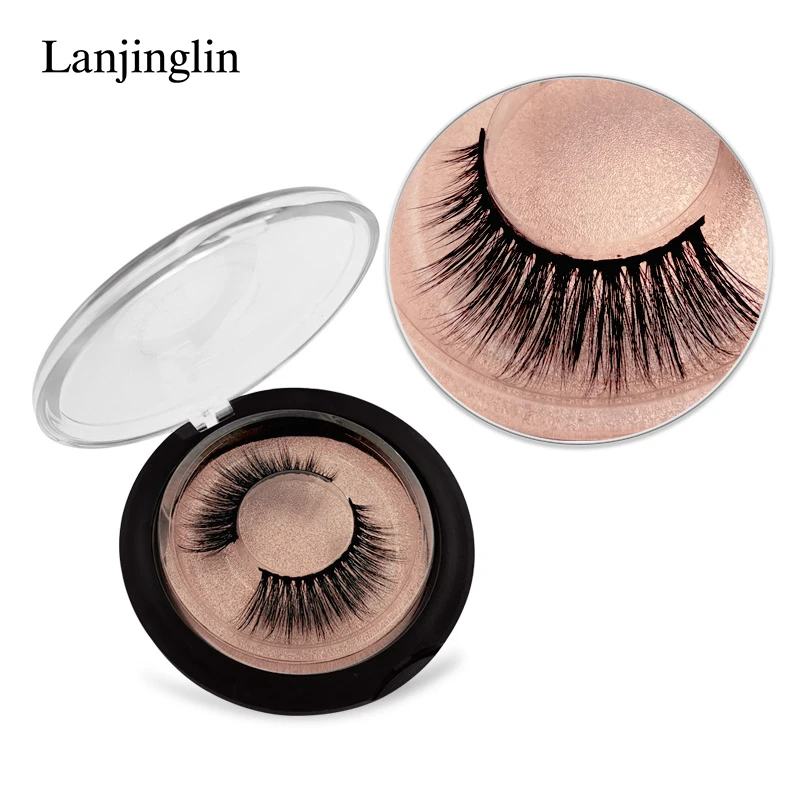 LANJINGLIN, 1 пара, натуральные длинные накладные ресницы, без грубости, 3d норковые ресницы, ручная работа, макияж, накладные ресницы, наращивание объема, ресницы
